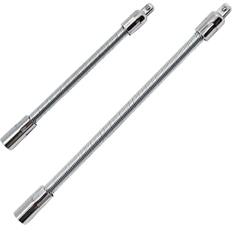 BENLIUDH Flexibler Steckschlüssel-Verlängerungsstab, 1,3 cm, biegbarer Schraubenschlüssel, Steckschlüsselverlängerung, Steckschlüsselgriff, 2 Stück (25,4 cm, 35,6 cm)