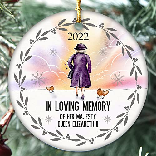 2022 Queen Elizabeth II Bauble, The Queen Memorial Ornament, The Queen’s Platinum Jubilee, Commemorative Christmas, Remembering Her Majesty (Queen Corgi Heaven)