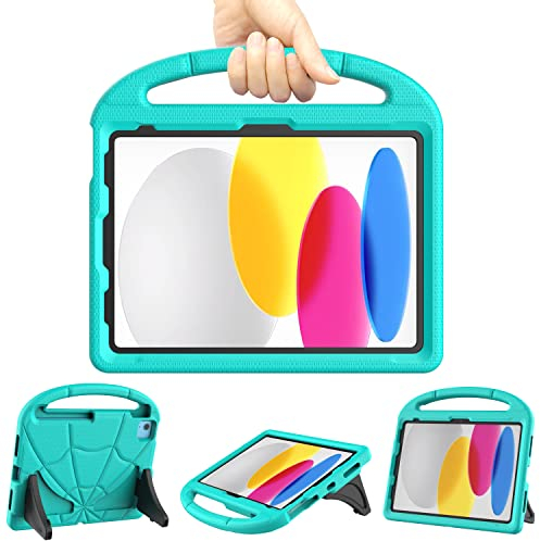 Kids Case for iPad A16 11th Gen 2025/iPad 10th Gen 2022, iPad Air 6/5/4th Gen, TrendGate Shockproof 10.9''/11'' Case with Handle Stand and Pencil Holder for iPad 11/10/Air 6/Air 5/Air 4/Pro 11, Cyan