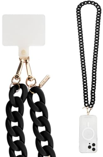 Case-Mate Crossbody Phone Lanyard/Chain [Works with All Phones] Hands-Free Cell Phone Strap - Phone Charm - Neck Chain Holder for iPhone 14 Pro Max/ 13 Pro Max/ 12 Pro Max/ 11/ S22 Ultra - Black