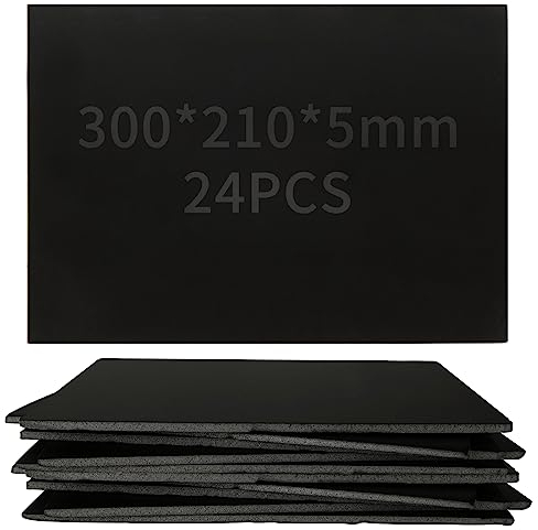 MIVIDE 24Stk Federkarton 5mm, A4 Schaumstoffkarton Schwarz 30x21cm, Styroporplatte für Montage, Kunsthandwerk, Werbung, Kunst, Plakat (Schwarz)