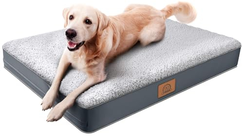 Sunheir Orthopädisches Hundebett für mittelgroße, große und extra große Hunde, großes Hundebett mit abnehmbarem, maschinenwaschbar (112x81x7.6 cm, Grau)