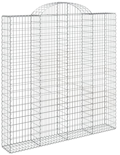 vidaXL Panier de Gabions Arqué Cage à Gabion Mur de Gabion Panier à Pierre Gabion pour Pierre Jardin Patio Extérieur 200x30x200/220 cm Fer Galvanisé