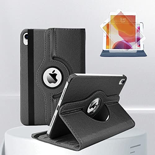 Gocob Funda para iPad 10.2 – Funda protectora con soporte giratorio de 360 grados con encendido automático para iPad 10.2 7ª 8ª 9ª generación modelo 2019/2020/2021 (negro)