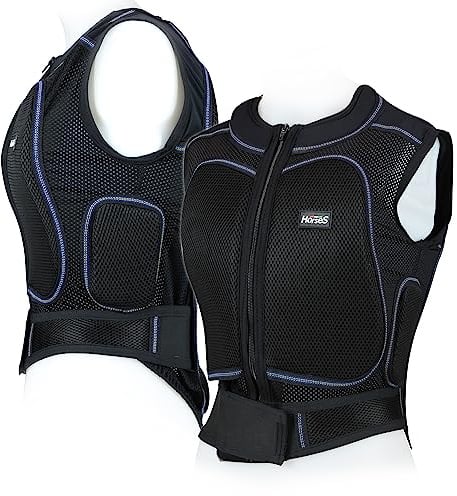 Horses Body Protezione Unisex New Nero M, Gilet Protettivo per Cavalieri ed Amazzoni, Tessuto Tecnico con Inserti, Elasticizzato, Si Adatta alle Forme del Corpo