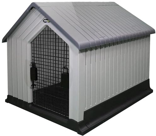 MiraPet Dog House, Indoor or Outdoor Durable Plastic Waterproof Animal Shelter, Large - Comfortable Pet House for All Seasons
