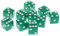 EHJRE 10 Stück D6 Würfel Spiele für and Dragons RPG Gaming 16mm, Grün
