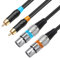 Getaria Cavo Dual RCA su XLR, 2 RCA su 2 XLR maschio, HiFi, cavo audio stereo per microfono, cavo di percorso (FEMALE, 1 m)