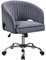 Yaheetech Fauteuil de Bureau en Velours avec Dossier Capitonné Arrondi Pivotant à roulettes Assise Réglable en Hauteur pour Chambre Bibliothèque Salon Gris Foncé