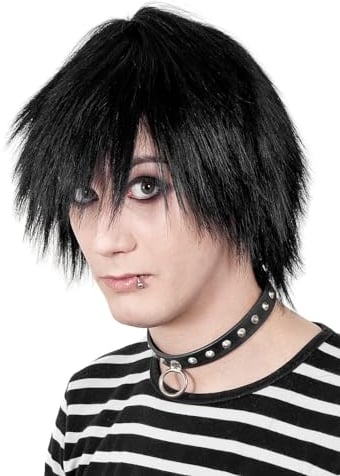 Emo Perücke - Kostüm-Zubehör Karneval, Halloween & Motto-Party