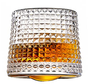 1/4 Verres à Whisky en Cristal, Verres à Décompression Rotatifs à L'ancienne, Gobelet à Roches, Verre de Bar pour Boire du Bourbon, des Cocktails, du Cognac(#2)