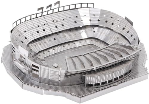 Metall 3D Puzzle für Erwachsene, Fußballstadion Camp Nou Metallbausatz, DIY 3D Laserschnitt Modell, Spielzeug-Deko Geschenk für Erwachsene und Kinder 7.3x6.4x1.8CM