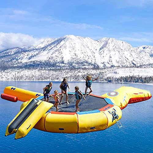 Wasserspielzeug, aufblasbares Wassertrampolin, Wassertrampolin mit Rutsche, aufblasbarer Wasserhüpfer, Wasserhüpferrutsche Ozeanball-Poolspielzeug für Kinder, 3M