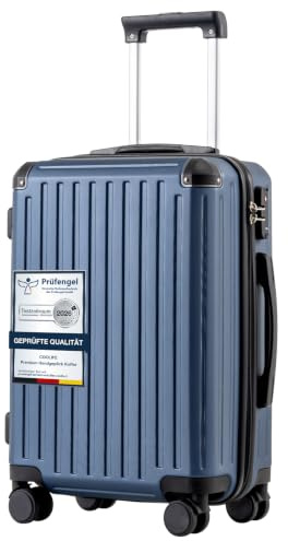 COOLIFE Handgepäck Koffer Hartschalen Hartschalenkoffer, PC+ABS, 55.5 cm M | Reisekoffer mit TSA-Schloss Teleskopgriff und 4 Zwillingsrollen, Trolley-Koffer für Geschäftsreise, Wochenendausflug