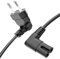 Cable de alimentación sonero Cable de alimentación de 2 Clavijas, 1,50 m, euroconector Tipo C a Toma IEC C7 euroconector 8, Cable de ángulo de 90° para TV, PS5, PS4, PS3, Negro