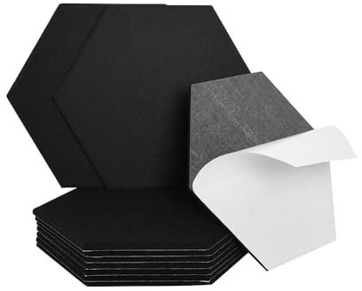 Home Deluxe Akustikplatten Hexagon selbstklebend SILENT - Schwarz, 20er Set | Schallschutzplatten, Wanddekoration, Schallabsorber, Akustik Paneel