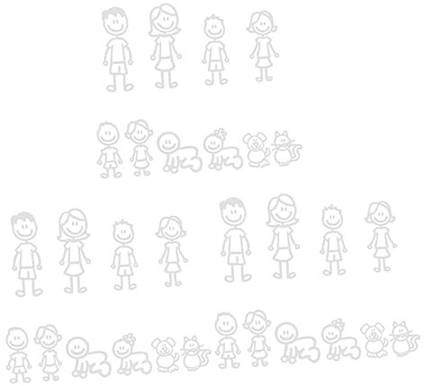 iplusmile 30pezzi Adesivi Auto Famiglia Riflettenti Per Paraurti e Finestre Facile Installazione Design Accattivante e Resistente Adatti Per Superfici Lisce e Pulite