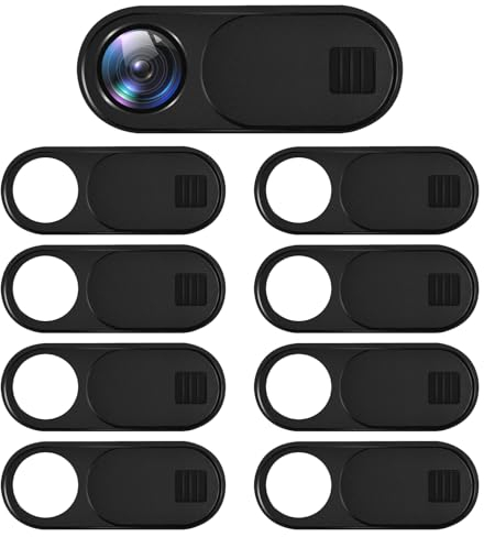 9 Pezzi Copri Webcam, Webcam Cover Tesla Copri Webcam PC Portatile Copri Telecamera Copertura Webcam Slider Accessori per Tesla Model 3/Y, Laptop, Smartphones, Mac, Tablet Nero