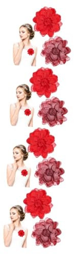 VALICLUD 8stücke Rosenbroschen Für Damen Handgefertigte Stoffblumen-anstecker Rot Für Hochzeiten Geburtstagsfeiern Modisches Accessoire Für Kleider