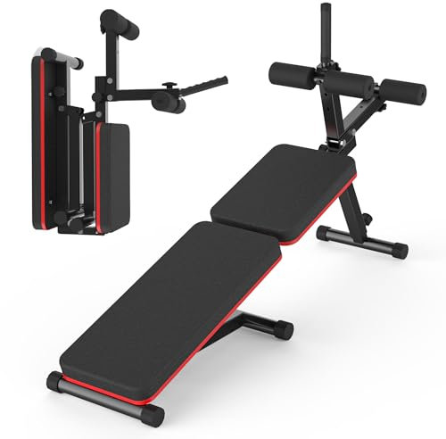 EASY BIG Decline & Flat Bench, Foldable, Multi-Gear Adjustment, Full Body Workout, 660 lbs/300 kgs Capacity