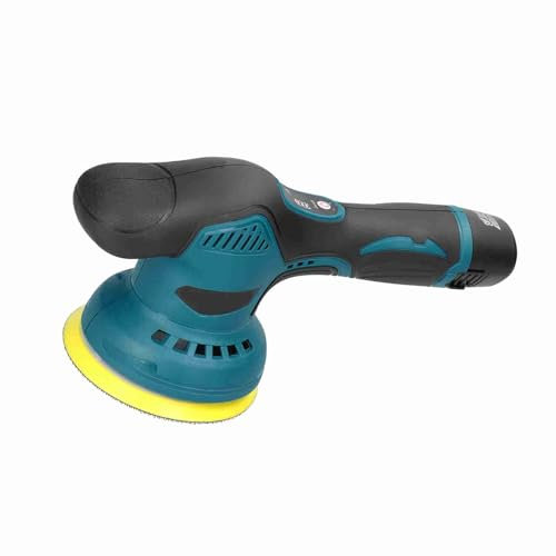 Pulidora Eléctrica, Pulidora Inalámbrica de 125 Mm, Motor de Alta Potencia de 380 W, 8 Velocidades, Ergonómico, Fácil (Configuración estándar de 5 piezas y baterías de 2 piezas
