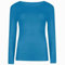 Ladies Long Sleeve T-Shirt Top Plain - Round Neck - Women's Casual T Shirt - Soft Stretchy Slim fit Tee Tops UK (UK, Numeric, 8, 26, Regular, Regular, S/M (8-10), Teal)