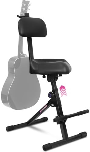 Liquid Stands Guitar Stool, Adjustable Piano Stool - Professional Musician Drum Throne with Backrest - Guitar Seat Drum Seat, Musician Stool, Chair, Guitar Chair for Adults, Kids, Drummer, Guitarist