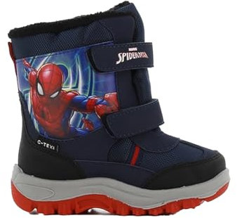 Leomil Spiderman Stivali da Neve Bambino Scarpe Invernali Bambini Antiscivolo Stivaletti Invernali 27, Suola antiscivolo per i giorni freddi d’inverno, Blu