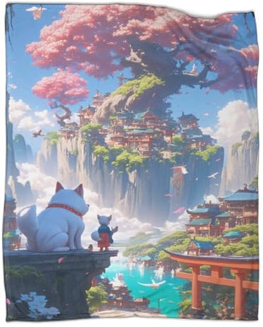 Scenes from The Sky Kuscheldecke Flauschig Weiche Wohndecke Decke 3D Couch Als Wohn- & Kuscheldecke - Flauschdecke - Wohndecke Kuscheldecke Warm 70x80inch(180x200cm)