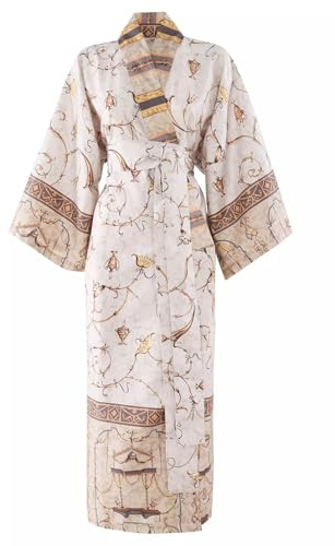 BASSETTI OPLONTIS Kimono aus 100% Baumwollsatin in der Farbe Beig 4M, Größe: S-M - 9331459