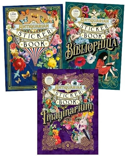 The Antiquarian Sticker Book Series 3-Book Set - Over 1,000 Exquisite Victorian Stickers; Bibliophilia; Imaginarium – Vintage-Inspired Art and Decor Stickers