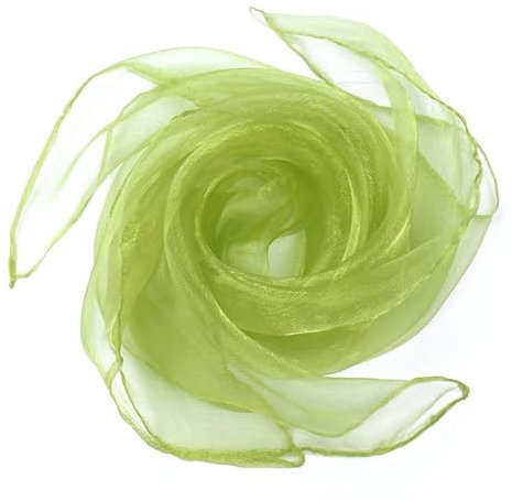 YKAFADE 12 Stück 45 x 45cm Square Jongliertücher -Seidentücher Gymnastiktücher Jonglier Tücher Schals Tanztücher Performance Schals für Sensorisches Werkzeug Kindergarten Kindershow -Grün #1