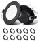 Grebeam Lot de 10 Spots LED Encastrables, 5W, Noir, Spot Salle de Bain, IP44, Ultramince 25 mm, Blanc Froid 6000K, Trous Ø75-90mm, Spot LED Extérieur Rond, AC 220V-240V, pour Cuisine Salon Chambre