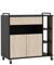 Box and beyond - Desserte Cuisine - roulettes - 78,4 x 79 x 39,6 cm - Noire - Placard et étagères - Rangement - Ilot Central - Meuble de Cuisine