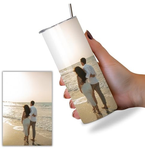 KaTunn - Botella Agua Acero Inoxidable Personalizada Doble Aislamiento - Botella Térmica Personalizada con Foto y Texto y Pajita Incluida - Botella Agua Térmica Ideal para Regalo - Termo Personalizado