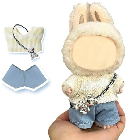 Puppenkleidung (keine Puppe), süßes Puppen-Outfit-Zubehör mit Pullover + Denim-Jeans + Hose, kleines Kawaii-Kleidungsset für Puppen (Stil 4)