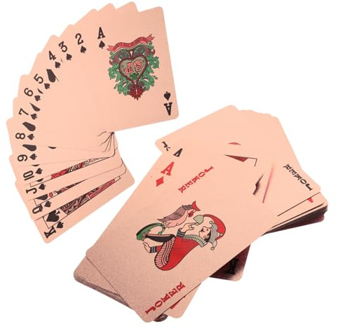 Garneck Goldene Pokerkarten aus Kunststoff, 1 Satz für Partys
