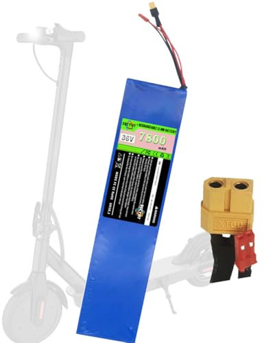SSCYHT Batteria per Scooter Elettrico da 36 V, 7,8 Ah, Ricaricabile, al Litio di Ricambio, capacità estesa, 7800 mAh, per Kit Motore per Scooter Pieghevole da 280,8 Wh
