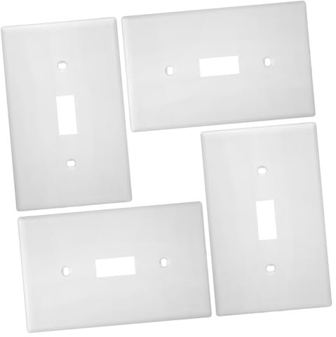 SEWACC 4 Pièces Plaque Murale Couvercle Basculant Polycarbonate Protection Décorative pour Interrupteurs Électriques Installation Facile Moderne Durable