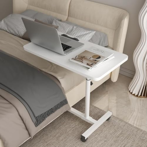 NBYTLT Adjustable Overbed Bedside Table, 60-95 cm Height Adjustable