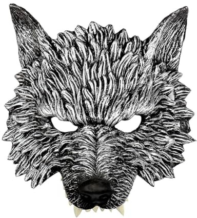 Wolfsmaske,Gruselige Wolfsmaske Werwolf Maske,Tier Skelett Maske,Harz Hund Schädel Knochen Zähne Horror Werwolf Für Maskenball Maskerade