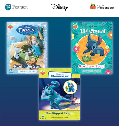 Pearson Bug Club Disney Reception Pack B, including decodable phonics readers for phases 2 and 3; Frozen: Fun in the Sun, Lilo and Stitch: Grab that Frog!, Monsters, Inc: The Biggest Fright