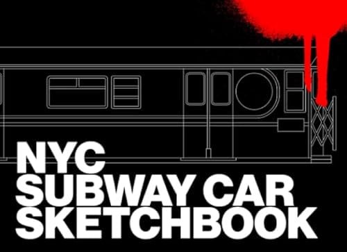 NYC SUBWAY CAR SKETCHBOOK: 8.25 x 6 Inches | Graffiti Coloring Book | 104 Pages with Outlines of the Iconic NYC Subway Car