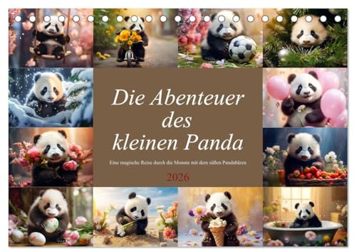 Die Abenteuer des kleinen Panda (Tischkalender 2026 DIN A5 quer), CALVENDO Monatskalender: Inspirierende Bilder eines kleinen Pandas für jeden Tag des Jahres (CALVENDO Tiere)