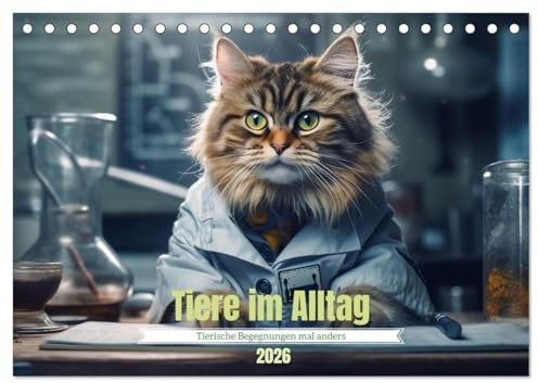 Tiere im Alltag (Tischkalender 2026 DIN A5 quer), CALVENDO Monatskalender (CALVENDO Tiere)