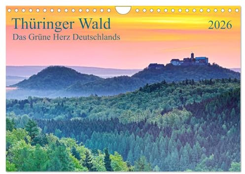 Thüringer Wald Das Grüne Herz Deutschlands (Wandkalender 2026 DIN A4 quer), CALVENDO Monatskalender: Zwölf Impressionen aus dem Waldland Thüringen (CALVENDO Orte)