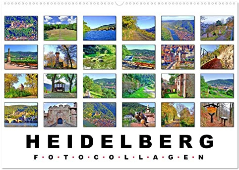 Heidelberg Fotocollagen (Wandkalender 2026 DIN A2 quer), CALVENDO Monatskalender: Historische Orte in Heidelberg (CALVENDO Orte)