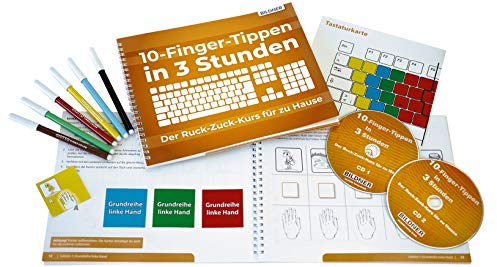 10 Finger tippen in 3 Stunden: Der Ruck-Zuck-Kurs für zu Hause: Der Ruck-Zuck-Kurs für zu Hause - in kürzester Zeit blind jeden Buchstaben finden.: ... Hause schnell das Tastaturschreiben erlernen