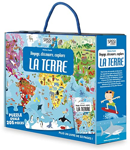 La Terre. Voyage Découvre Explore. Nouvelle Édition: Puzzle ovale 205 ièces plus un livre de 32 pages !