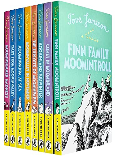 Tove Jansson Moomin Collection 7 Books Set(The Exploits of Moominpappa,Tales from Moominvalley,Moominvalley in November,Moominsummer Madness,Moominland Midwinter,Comet in Moominland,Moominpappa atsea)